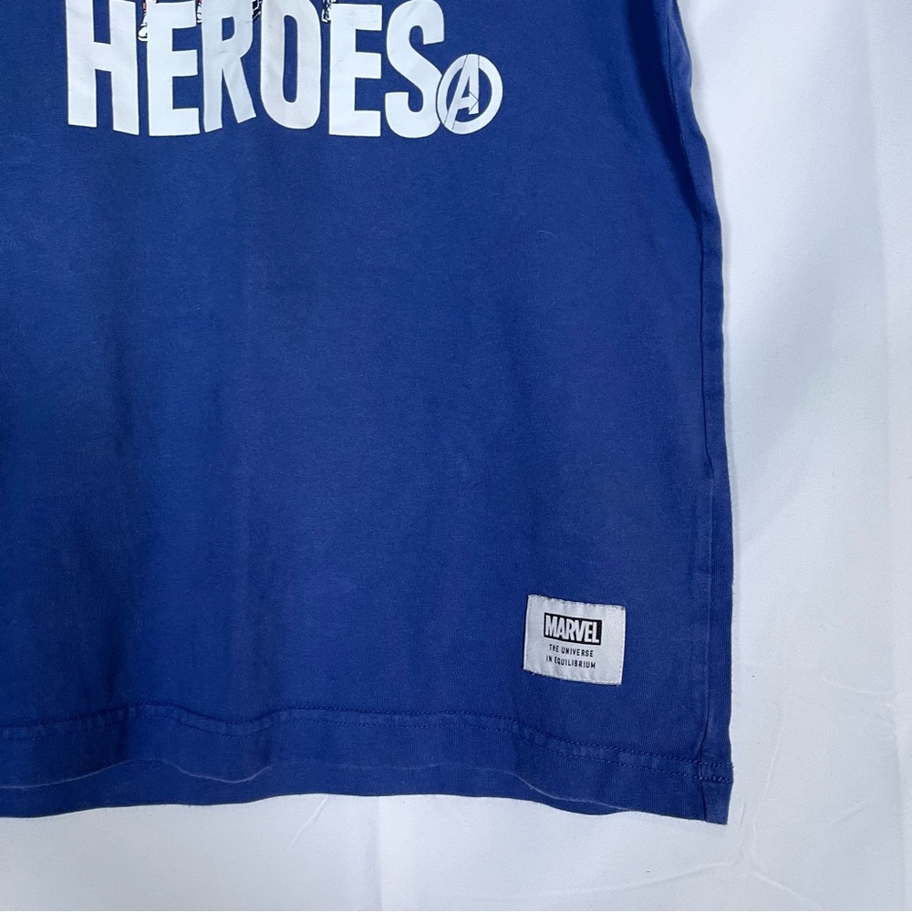 Uniqlo X Marvel Kids Tee Shirt Size 13 Blue Short Sleeve - Picture 3 of 5